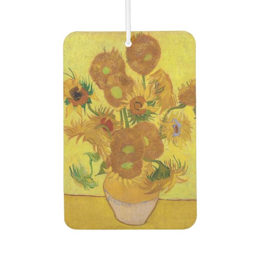 ビンセント・ファン・ゴッホ-15ひまわりの花と花瓶 カーエアーフレッシュナー (正面)