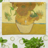 ビンセント・ファン・ゴッホ-15ひまわりの花と花瓶 キッチンタオル (折り畳み)