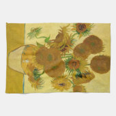 ビンセント・ファン・ゴッホ-15ひまわりの花と花瓶 キッチンタオル (横)