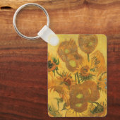 ビンセント・ファン・ゴッホ-15ひまわりの花と花瓶 キーホルダー (正面)