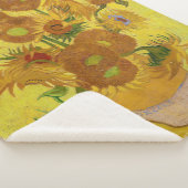 ビンセント・ファン・ゴッホ-15ひまわりの花と花瓶 シェルパブランケット (3/4)