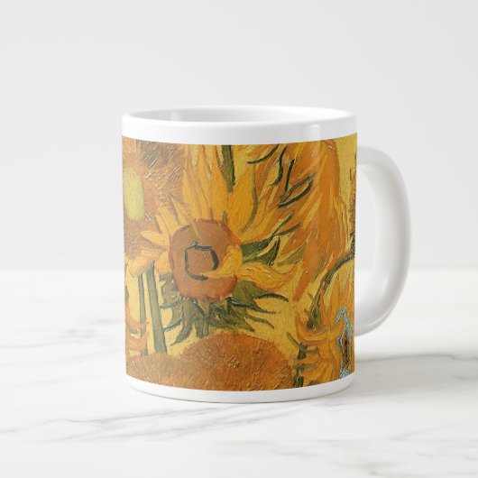 ビンセント・ファン・ゴッホ-15ひまわりの花と花瓶 ジャンボコーヒーマグカップ (正面右)