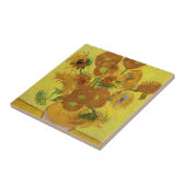 ビンセント・ファン・ゴッホ-15ひまわりの花と花瓶 タイル (側面)