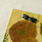 ビンセント・ファン・ゴッホ-15ひまわりの花と花瓶 ビーチタオル (インサイチュ)