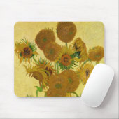 ビンセント・ファン・ゴッホ-15ひまわりの花と花瓶 マウスパッド (マウス)