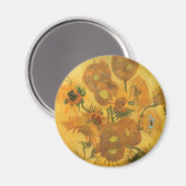 ビンセント・ファン・ゴッホ-15ひまわりの花と花瓶 マグネット (正面/裏面)