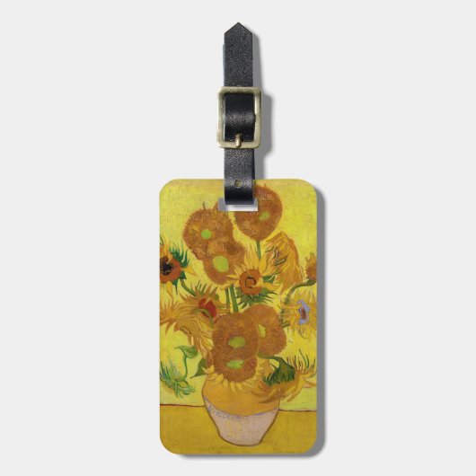 ビンセント・ファン・ゴッホ-15ひまわりの花と花瓶 ラゲッジタグ (正面縦)