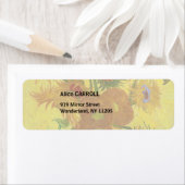 ビンセント・ファン・ゴッホ-15ひまわりの花と花瓶 ラベル (インサイチュ)