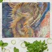 ビンセント・ファン・ゴッホ- Four Cut Sunflowers キッチンタオル (折り畳み)