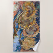 ビンセント・ファン・ゴッホ- Four Cut Sunflowers ビーチタオル (正面)