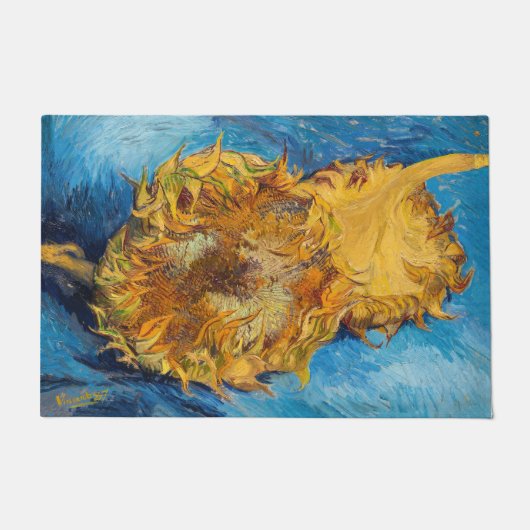 ビンセント・ファン・ゴッホ- Two Cut Sunflowers ドアマット (正面)