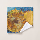 ビンセント・ファン・ゴッホ- Two Cut Sunflowers バスタオルセット (ウォッシュタオル)