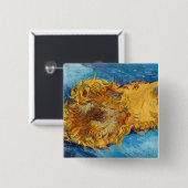 ビンセント・ファン・ゴッホ- Two Cut Sunflowers 缶バッジ (正面&裏面)