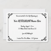 ビンセント・ヴァンゴッホレストランソフトオープン 招待状 (裏面)