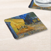 ビンセント・ヴァンゴッホ-カフェ・テラス・アット・ナイト スクエアペーパーコースター (アングル)