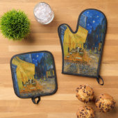 ビンセント・ヴァンゴッホ-カフェ・テラス・アット・ナイト 鍋つかみ&鍋敷きセット (トップダウン)