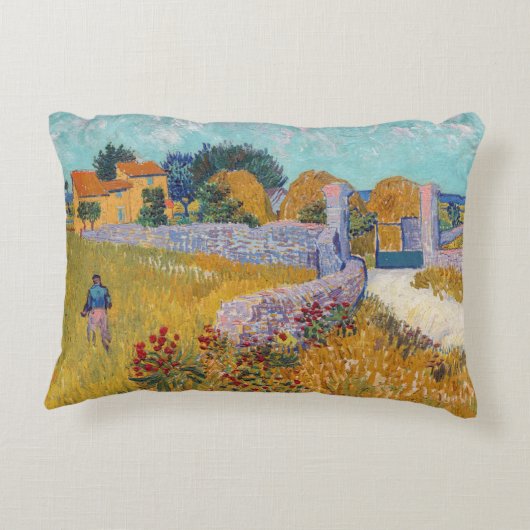 ビンセント・ヴァンゴッホ – プロヴァンスのファームハウス アクセントクッション (裏面)