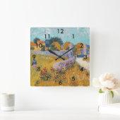 ビンセント・ヴァンゴッホ – プロヴァンスのファームハウス スクエア壁時計 (ホーム)