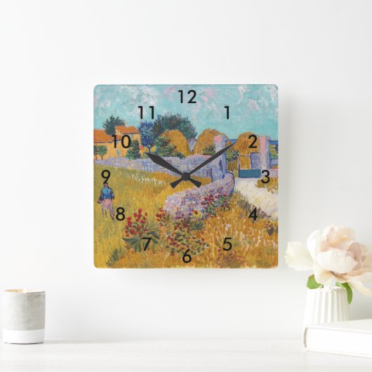 ビンセント・ヴァンゴッホ – プロヴァンスのファームハウス スクエア壁時計 (ホーム)