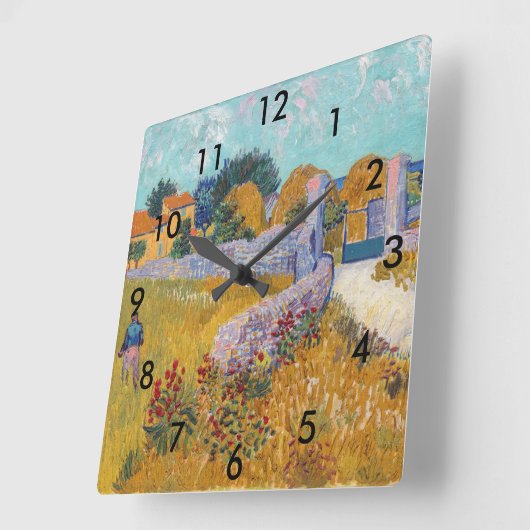 ビンセント・ヴァンゴッホ – プロヴァンスのファームハウス スクエア壁時計 (傾斜)