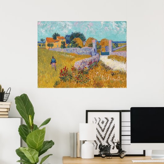 ビンセント・ヴァンゴッホ – プロヴァンスのファームハウス ポスター (ホームオフィス)