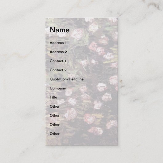 ビンセント・ヴァンゴッホ – ローズブッシュinブロッサムファインアート 名刺 (正面)