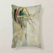 ビンセント・ヴァンゴッホ-魚釣りボートのビーチ アクセントクッション (正面(垂直))