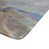 ビンセント・ヴァンゴッホ-魚釣りボートのビーチ カッティングボード (角)