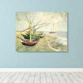 ビンセント・ヴァンゴッホ-魚釣りボートのビーチ キャンバスプリント (インサイチュ (ウッドフロア))