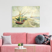 ビンセント・ヴァンゴッホ-魚釣りボートのビーチ キャンバスプリント (インサイチュ (リビング))