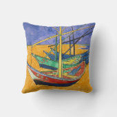 ビンセント・ヴァンゴッホ-魚釣りボートのビーチ クッション (裏面)