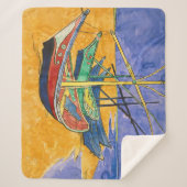 ビンセント・ヴァンゴッホ-魚釣りボートのビーチ シェルパブランケット (正面)