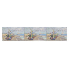 ビンセント・ヴァンゴッホ-魚釣りボートのビーチ ショートテーブルランナー