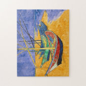 ビンセント・ヴァンゴッホ-魚釣りボートのビーチ ジグソーパズル (縦)