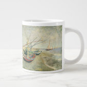 ビンセント・ヴァンゴッホ-魚釣りボートのビーチ ジャンボコーヒーマグカップ (右)