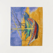 ビンセント・ヴァンゴッホ-魚釣りボートのビーチ タペストリー (正面)