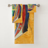 ビンセント・ヴァンゴッホ-魚釣りボートのビーチ バスタオルセット (インサイチュ)