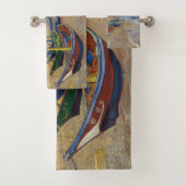 ビンセント・ヴァンゴッホ-魚釣りボートのビーチ バスタオルセット (インサイチュ)