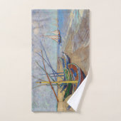 ビンセント・ヴァンゴッホ-魚釣りボートのビーチ バスタオルセット (ハンドタオル)