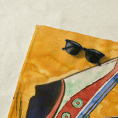 ビンセント・ヴァンゴッホ-魚釣りボートのビーチ ビーチタオル (インサイチュ)