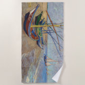 ビンセント・ヴァンゴッホ-魚釣りボートのビーチ ビーチタオル (正面)