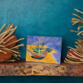 ビンセント・ヴァンゴッホ-魚釣りボートのビーチ フォトプラーク (側面)