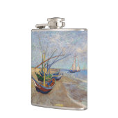 ビンセント・ヴァンゴッホ-魚釣りボートのビーチ フラスク (左)