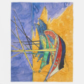ビンセント・ヴァンゴッホ-魚釣りボートのビーチ フリースブランケット (正面)