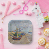 ビンセント・ヴァンゴッホ-魚釣りボートのビーチ ペーパープレート (パーティー)