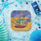 ビンセント・ヴァンゴッホ-魚釣りボートのビーチ ペーパープレート (パーティー)