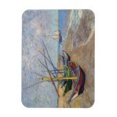 ビンセント・ヴァンゴッホ-魚釣りボートのビーチ マグネット (縦)