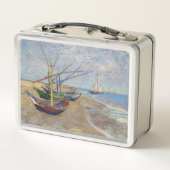 ビンセント・ヴァンゴッホ-魚釣りボートのビーチ メタルランチボックス (裏面)