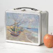 ビンセント・ヴァンゴッホ-魚釣りボートのビーチ メタルランチボックス (インサイチュ)