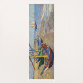 ビンセント・ヴァンゴッホ-魚釣りボートのビーチ ヨガマット (裏面)